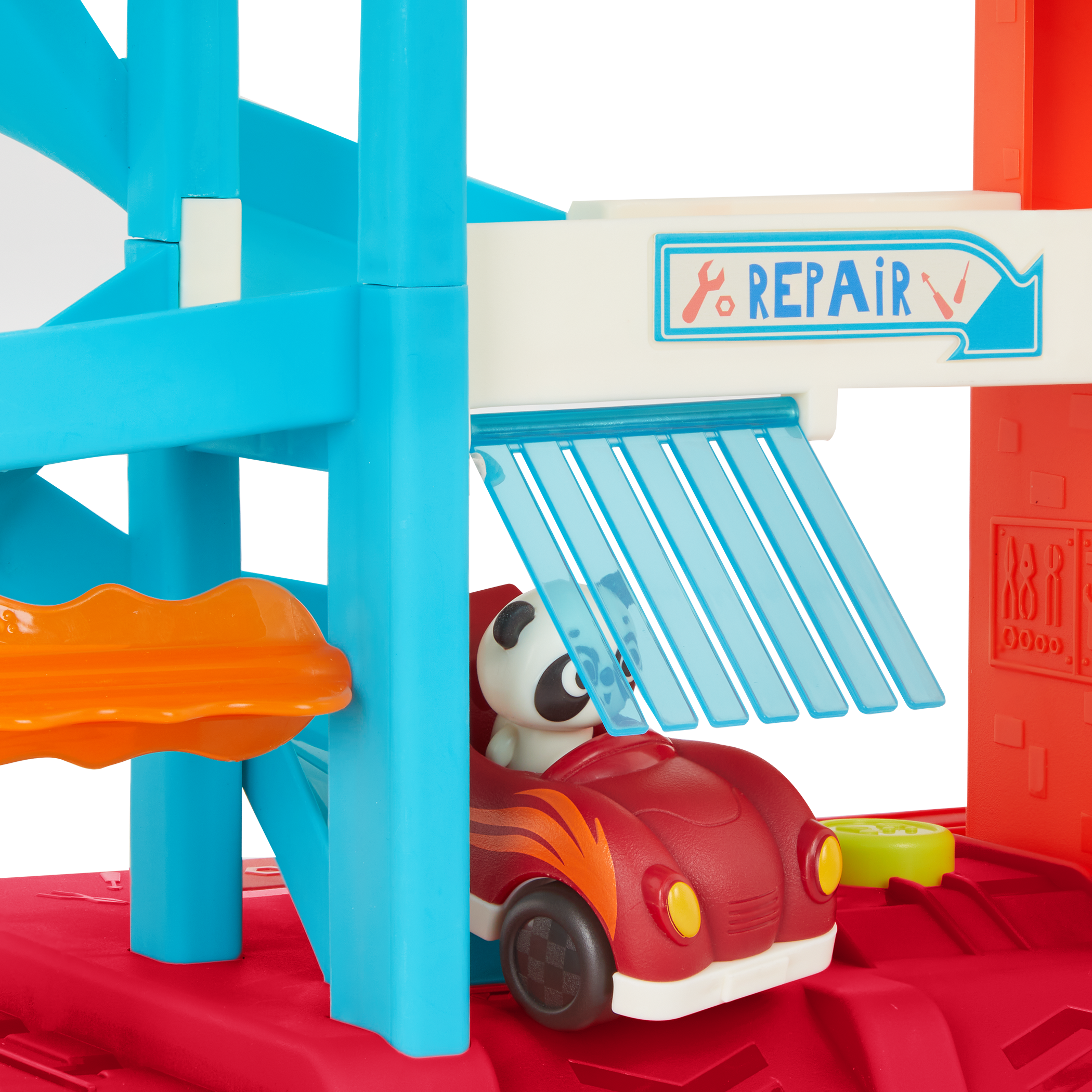 3-level garage playset with 2 toy cars