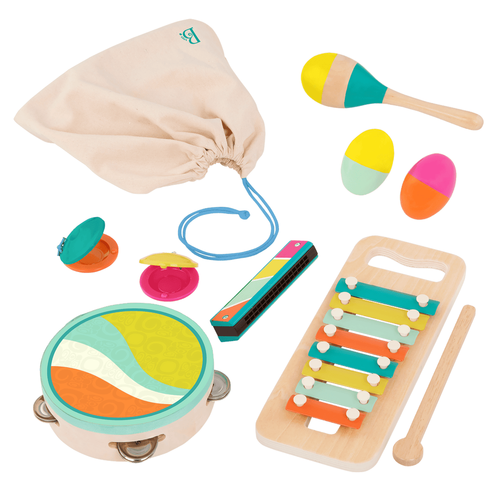 Wooden instruments pack for kids toddlers xylophone percussion