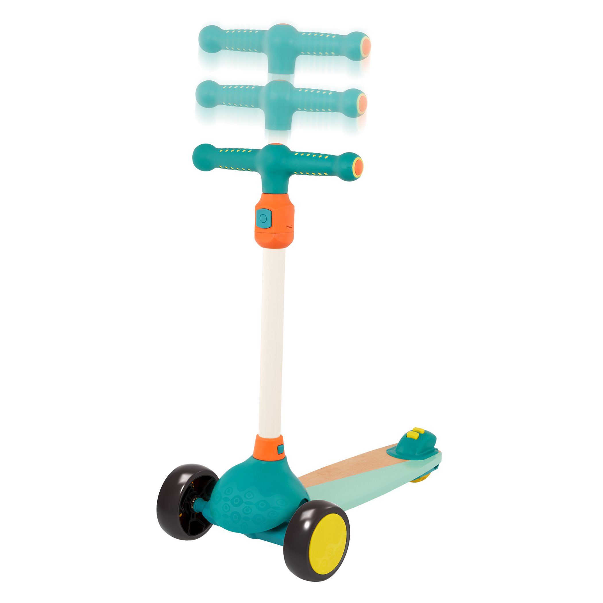 Wooden kids scooter for toddlers with light-up wheels
