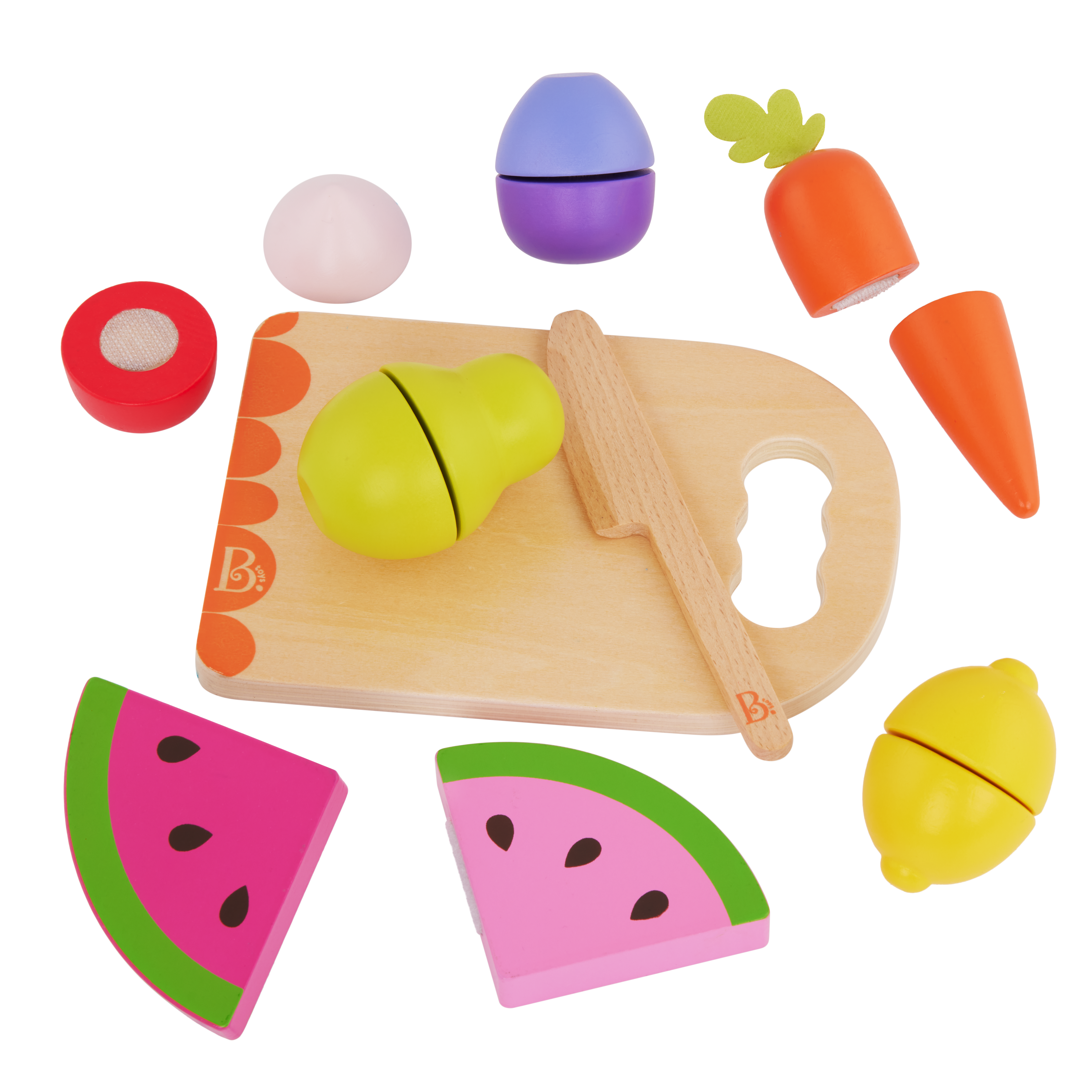Wooden play food fruits and vegetables choppable for toddlers