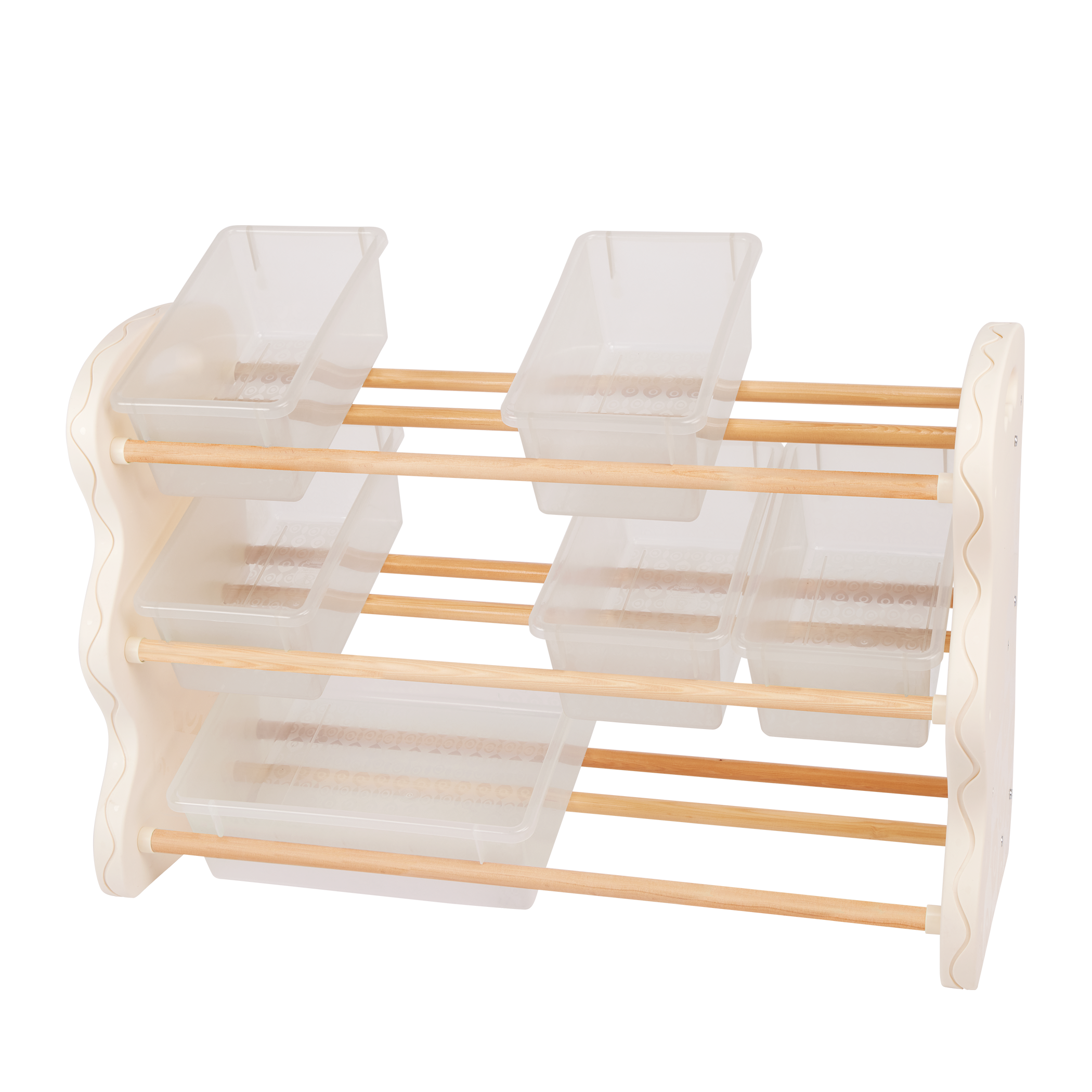 Kids playroom bin storage organizer shelf