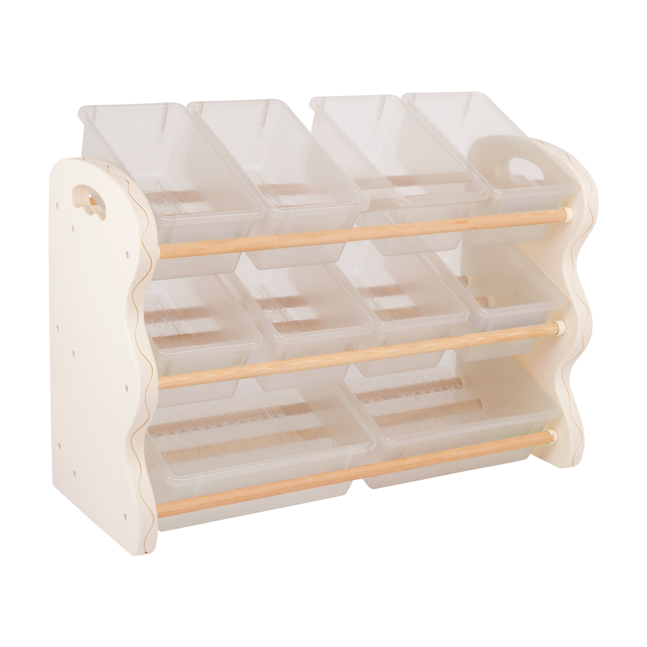 Kids playroom bin storage organizer shelf