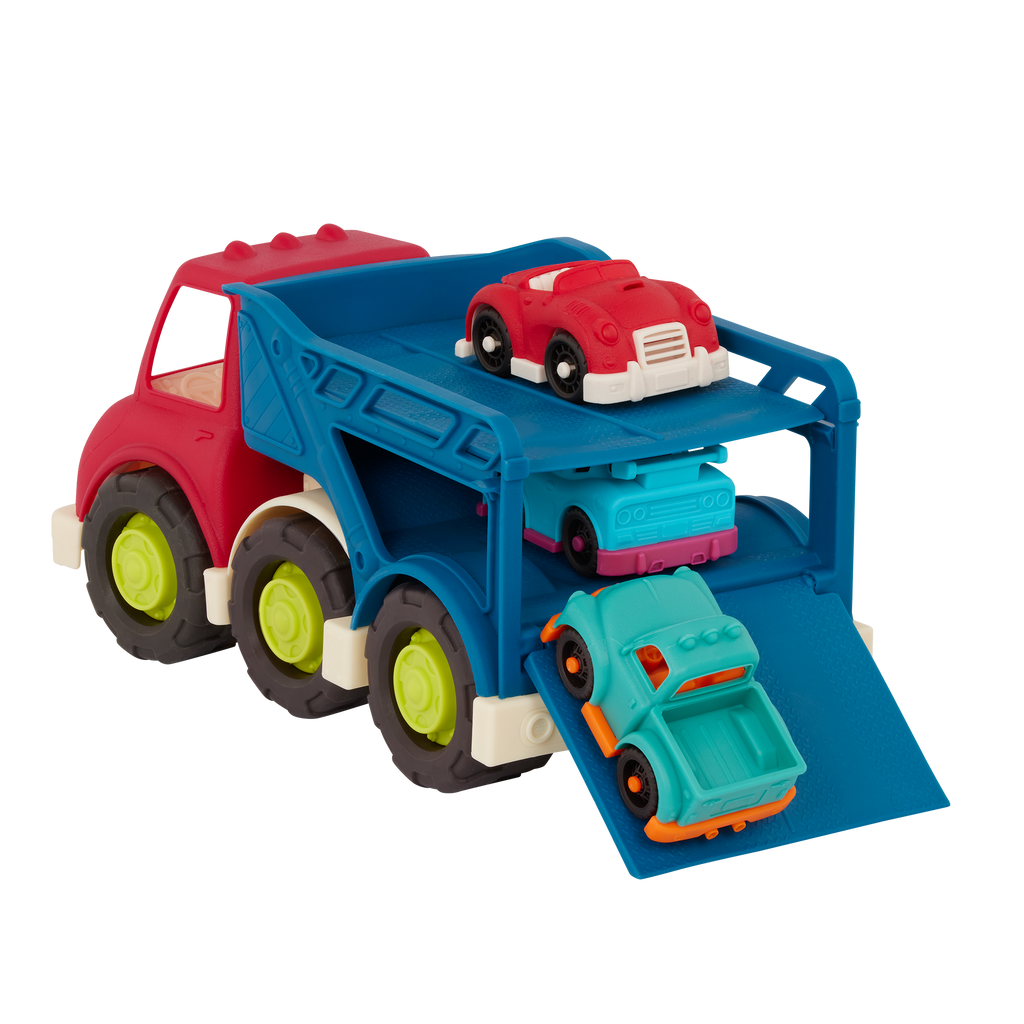 Car carrier truck for toddlers with mini vehicles