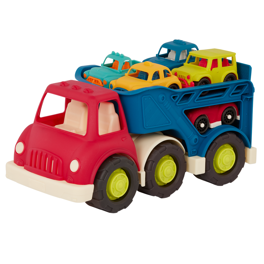 Car carrier truck for toddlers with mini vehicles