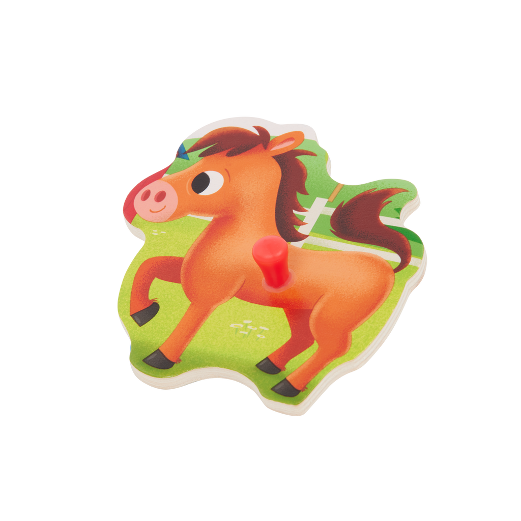 Wooden peg puzzles farm animals barn for toddlers