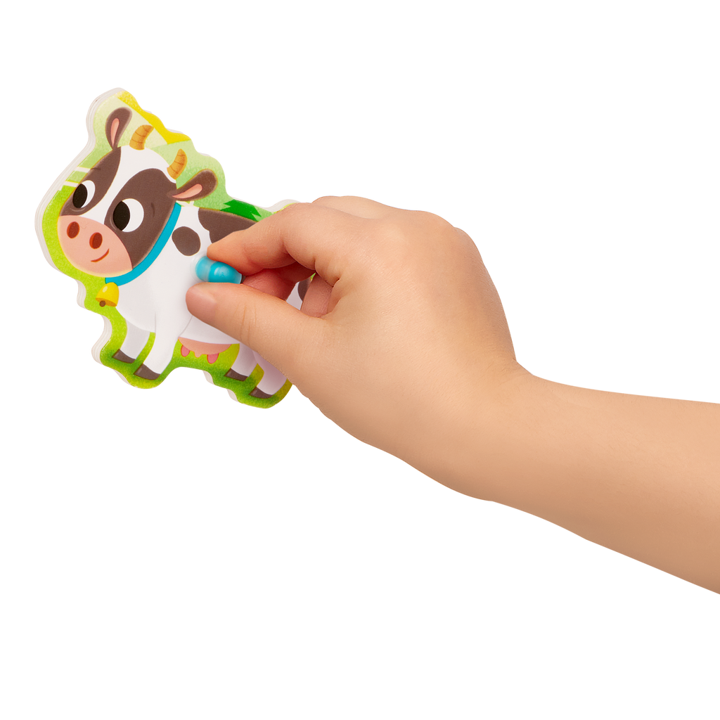 Wooden peg puzzles farm animals barn for toddlers