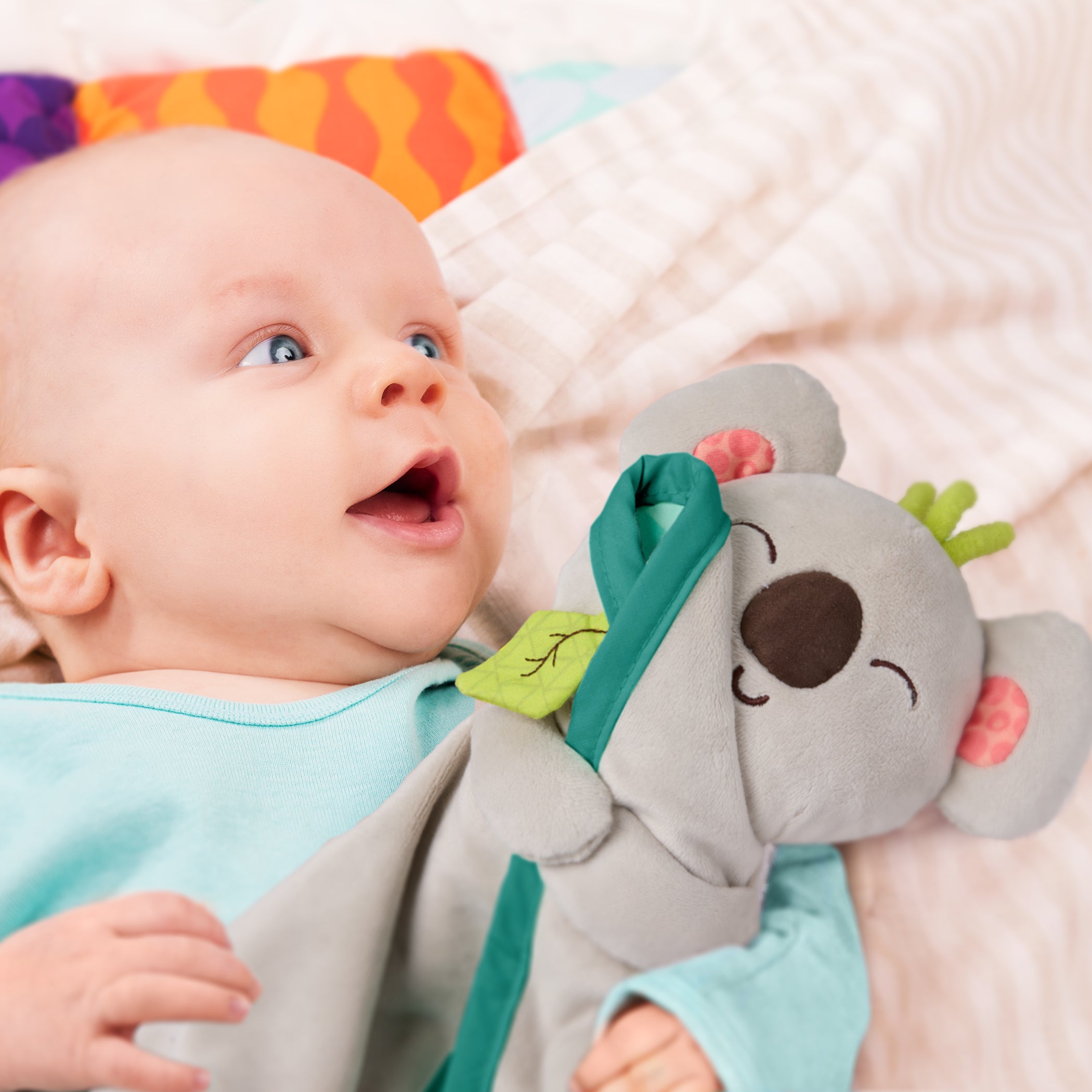 Plush baby lovey koala blanket
