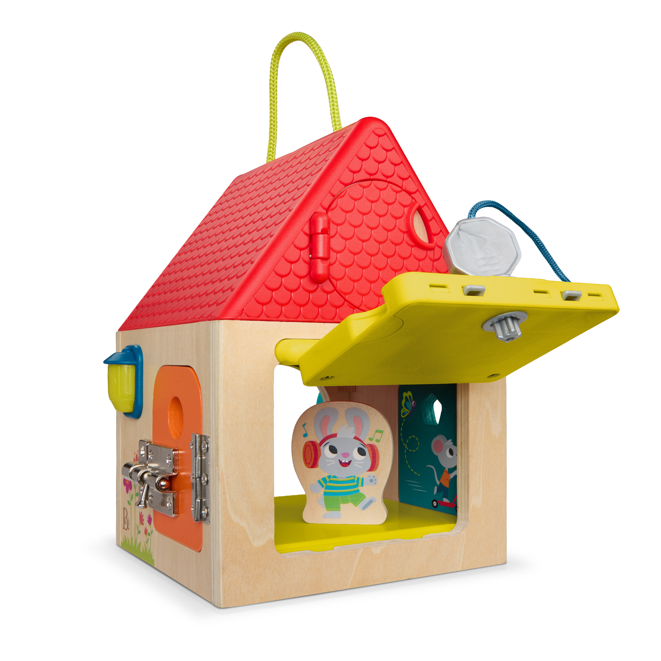 Locks and latches box dexterity toy for toddlers and babies