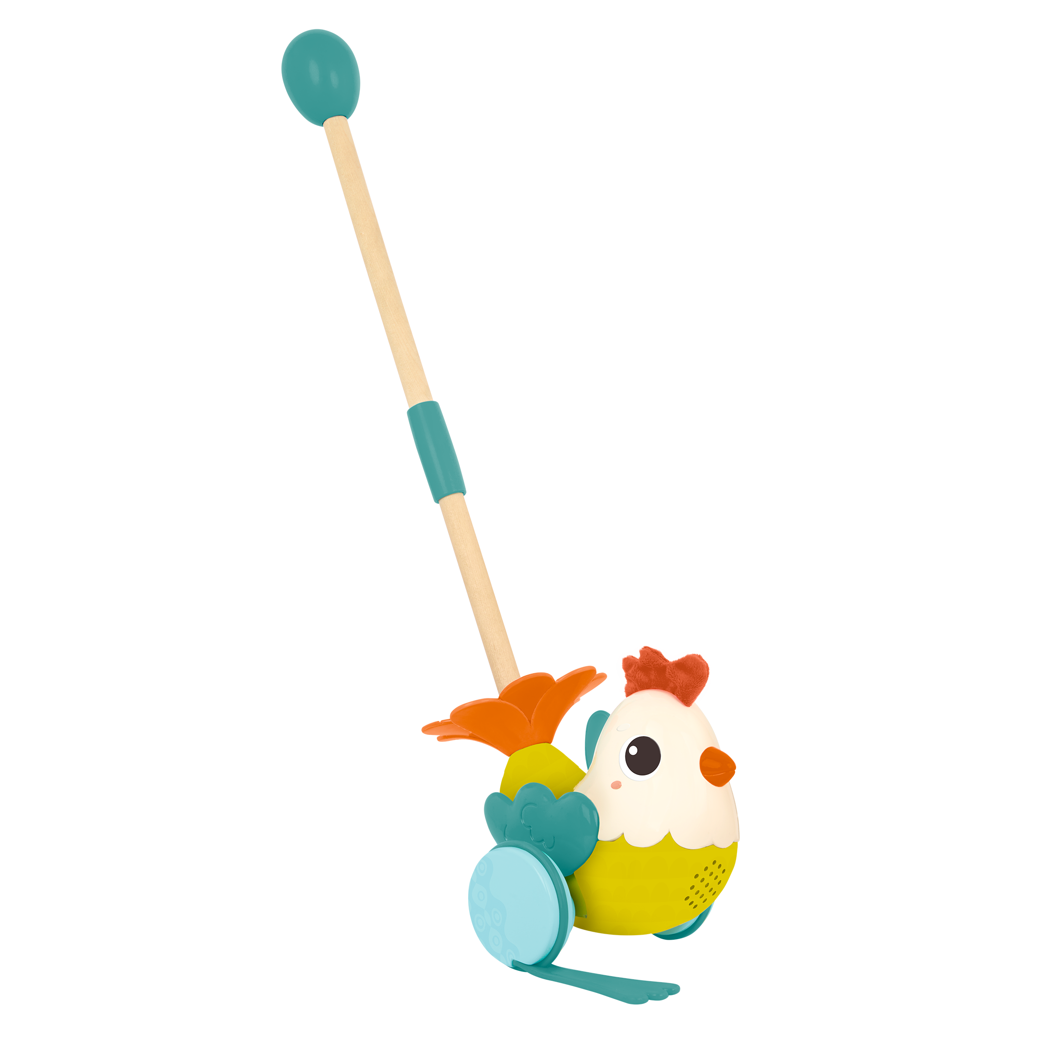 Chicken animal push toy wooden pole toddler walker toys