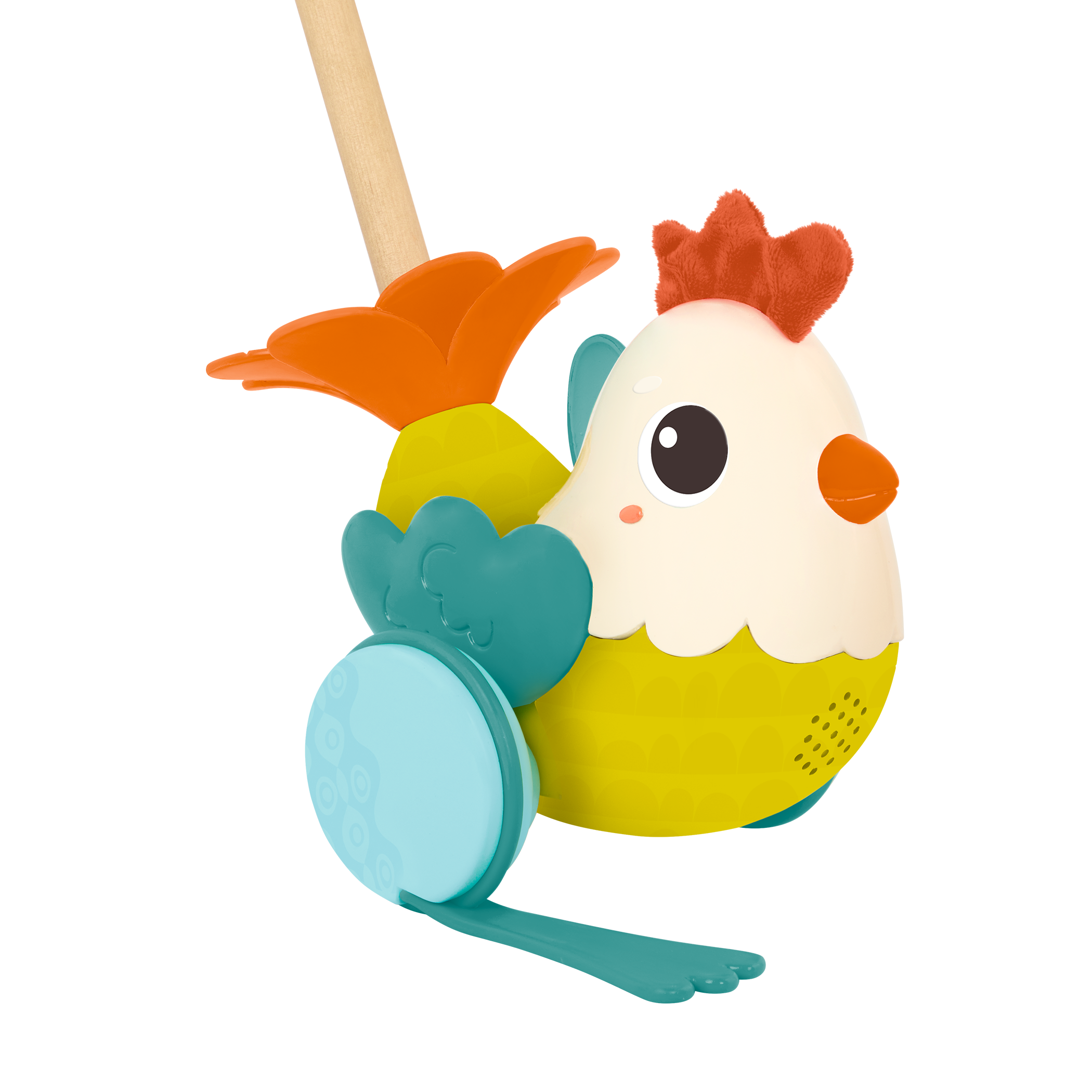 Chicken animal push toy wooden pole toddler walker toys