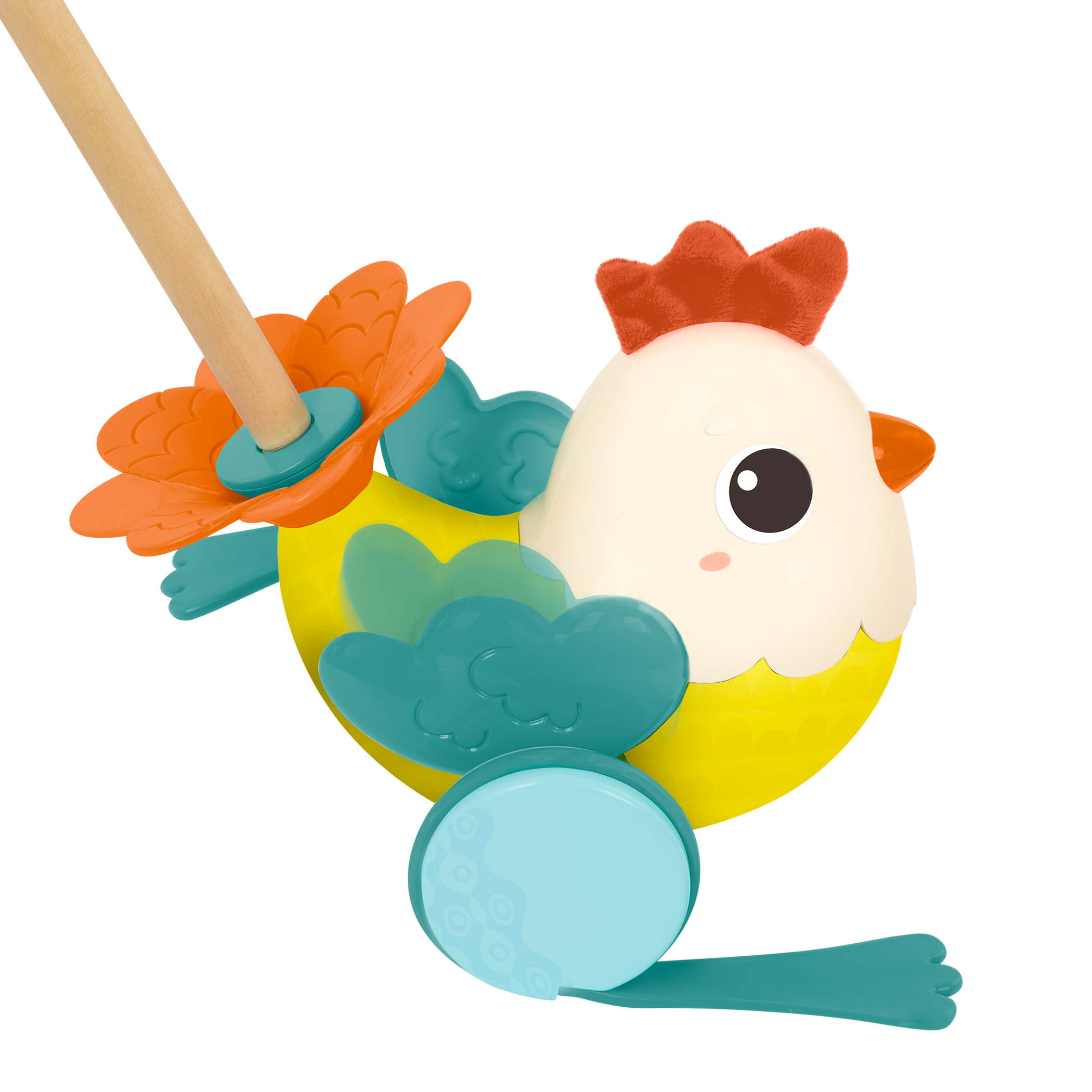 Chicken animal push toy wooden pole toddler walker toys