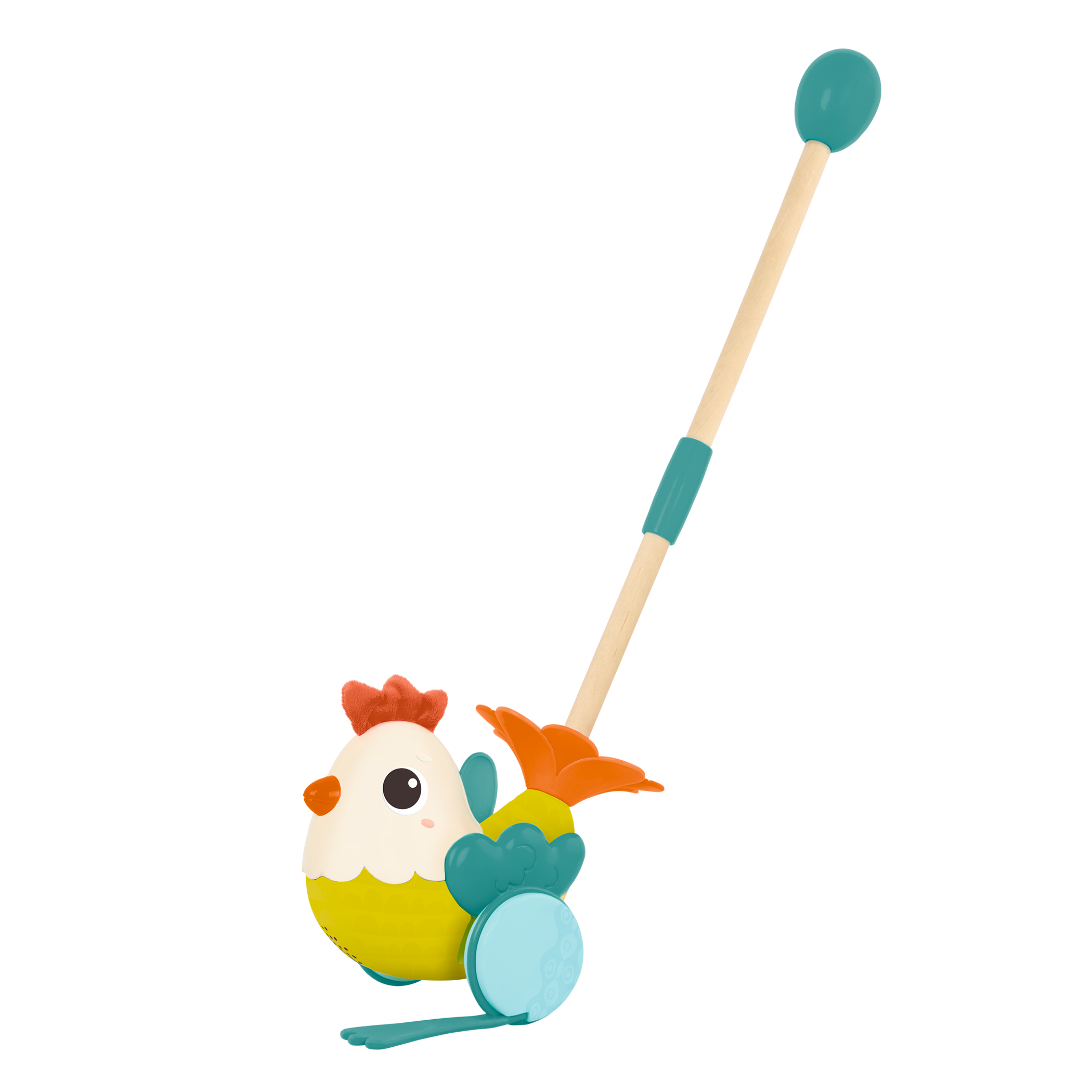 Chicken animal push toy wooden pole toddler walker toys