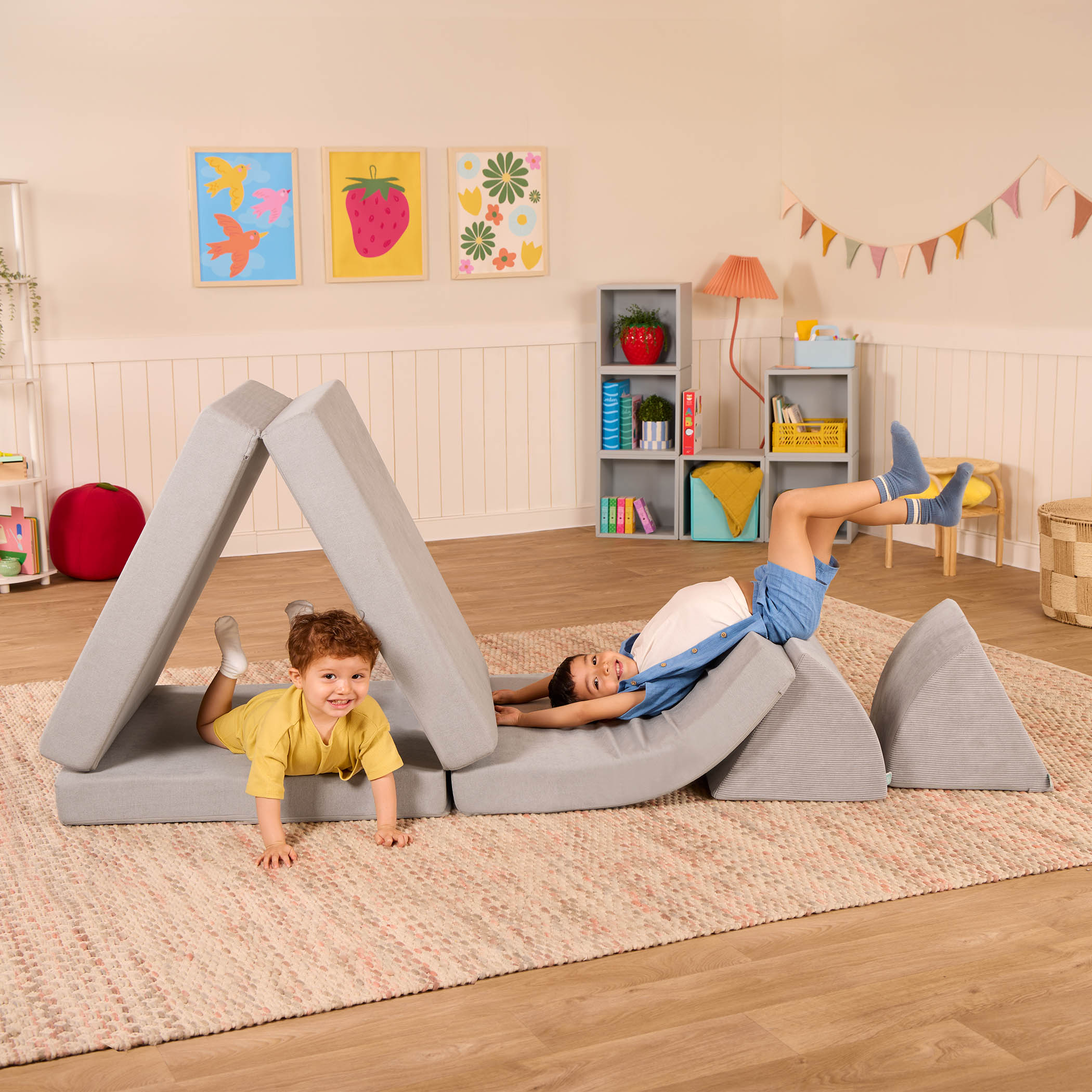 Foam fort building set for kids indoor active basement play blanket forts