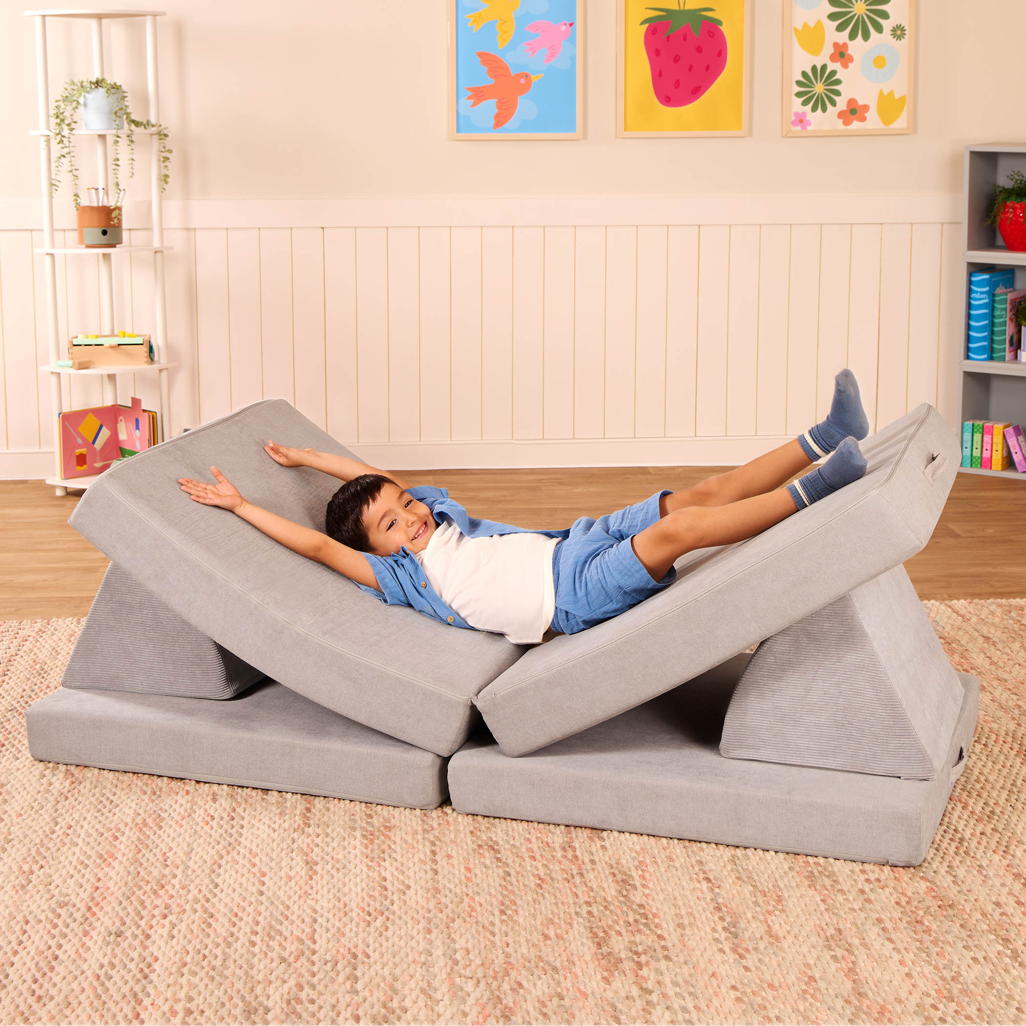 Foam fort building set for kids indoor active basement play blanket forts