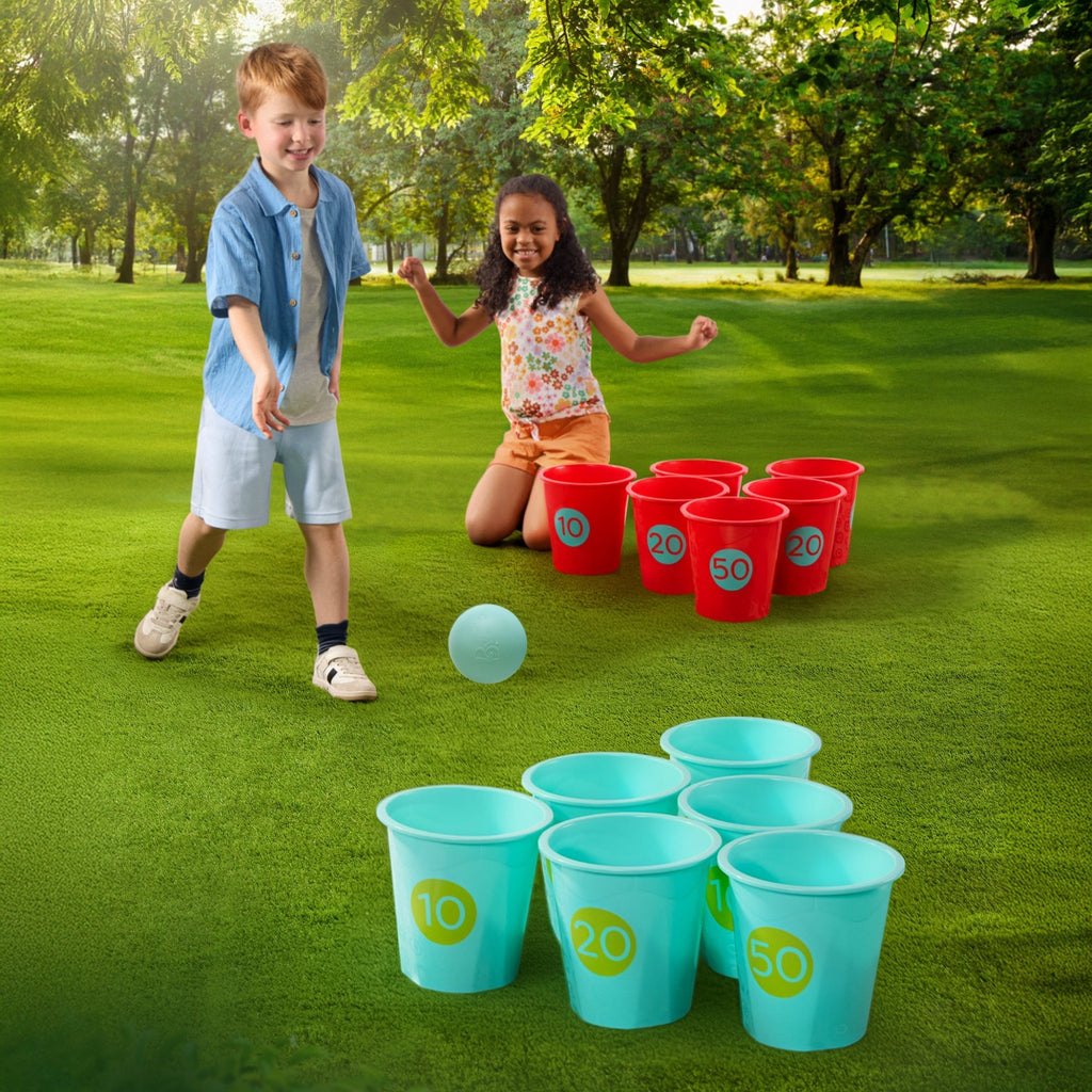 Bucket pong game for kids
