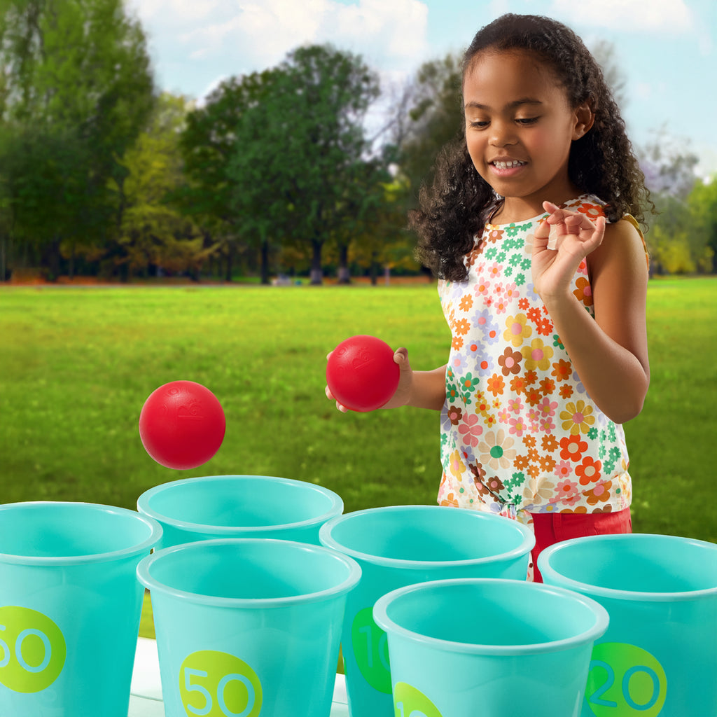 Bucket pong game for kids