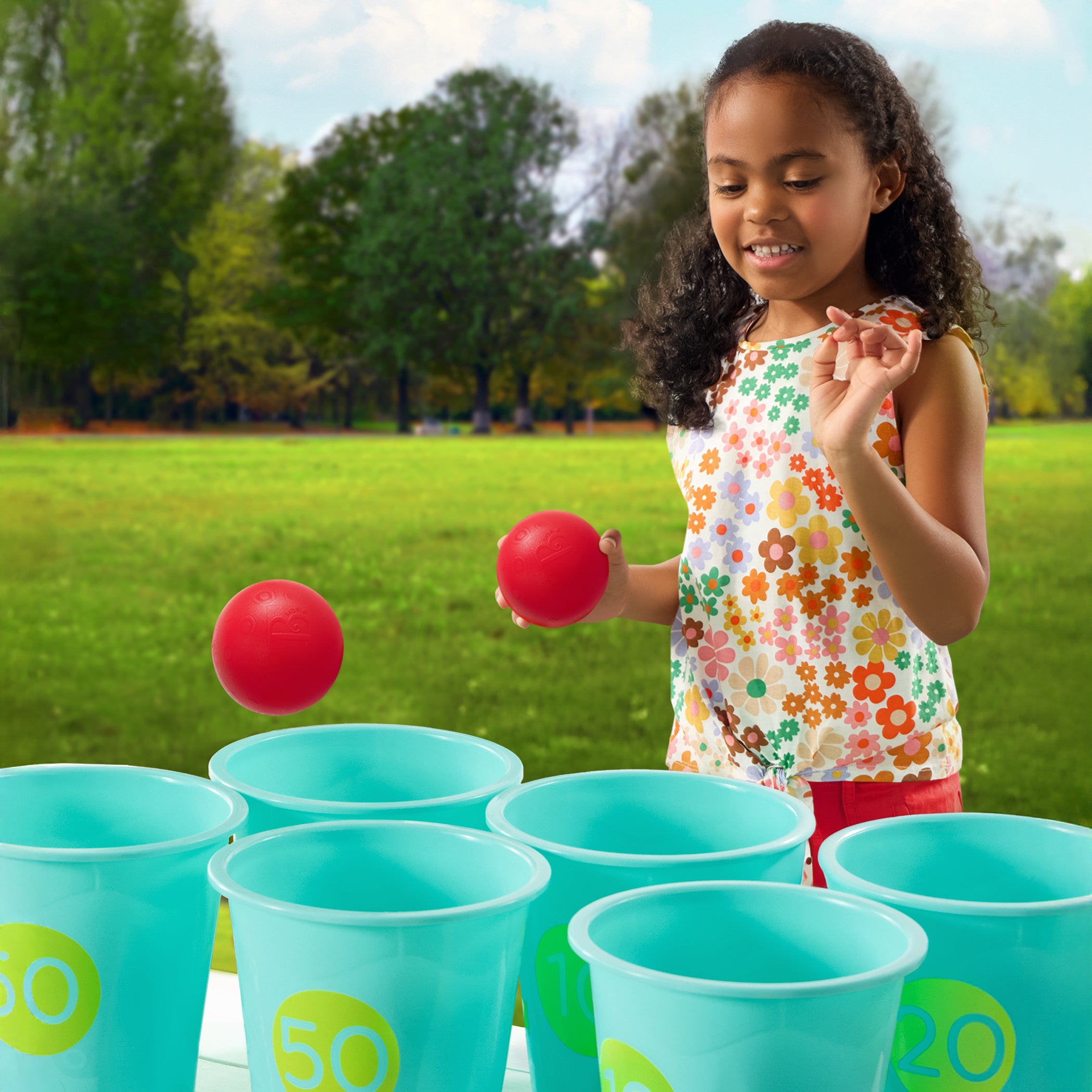 Bucket pong game for kids