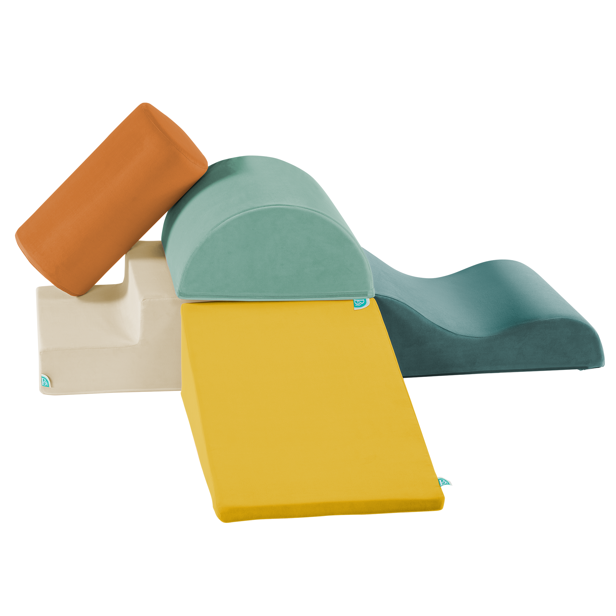 5-piece modular foam play shapes for kids indoor active basement play