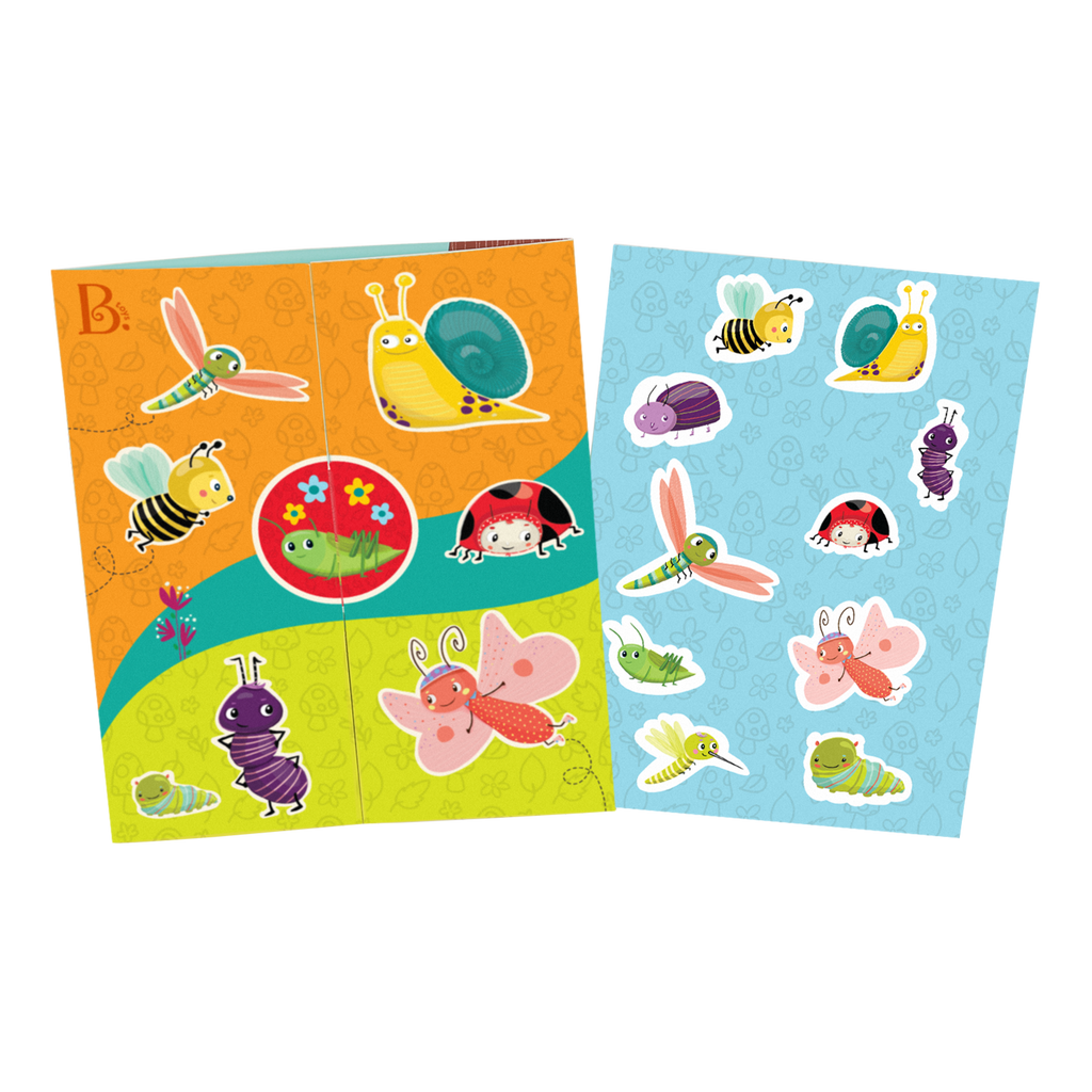 Little Explorer's Pack with 2-way toy microscope, reusable sticker book, and bug catching toys
