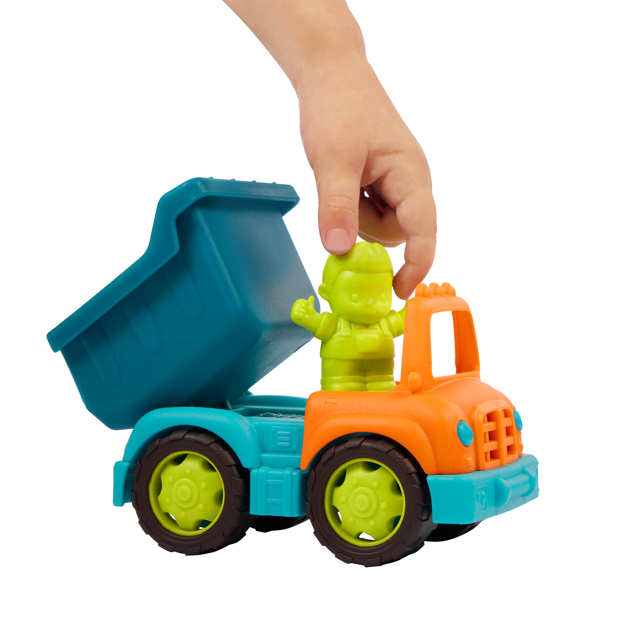 Toy dump trucks with sand molds