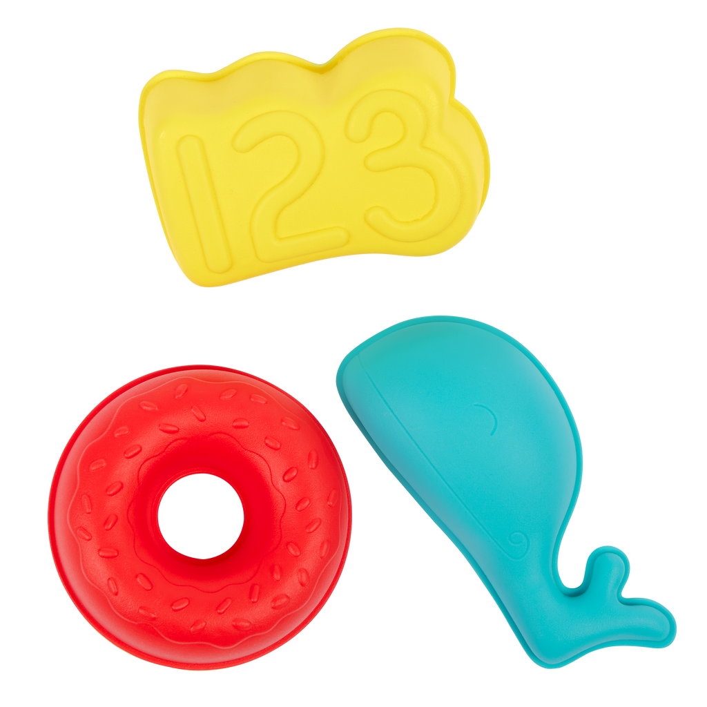 Toy dump trucks with sand molds