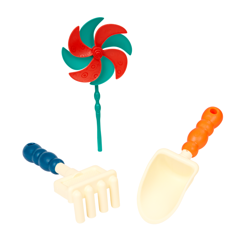 Toy dump truck set with sand toys