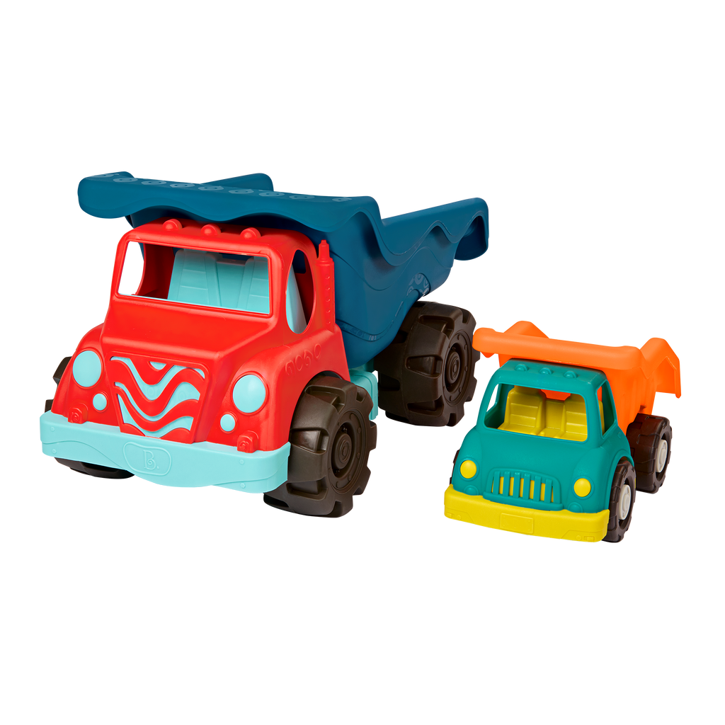 Toy dump truck set with sand toys