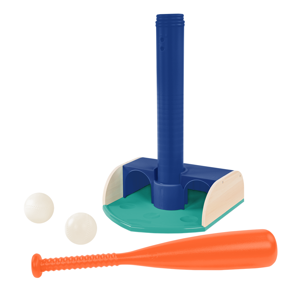 Kids tee ball playset with balls and bat