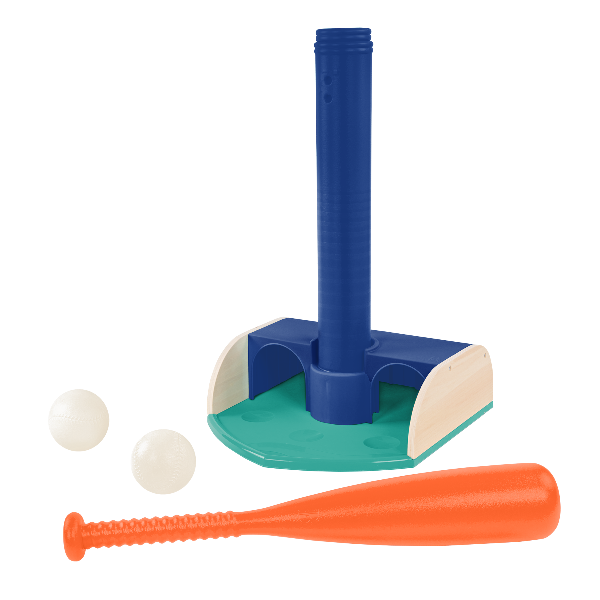 Kids tee ball playset with balls and bat