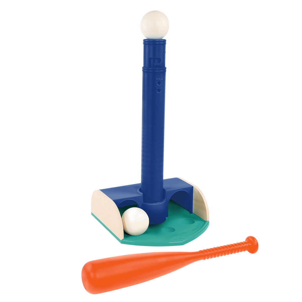 Kids tee ball playset with balls and bat