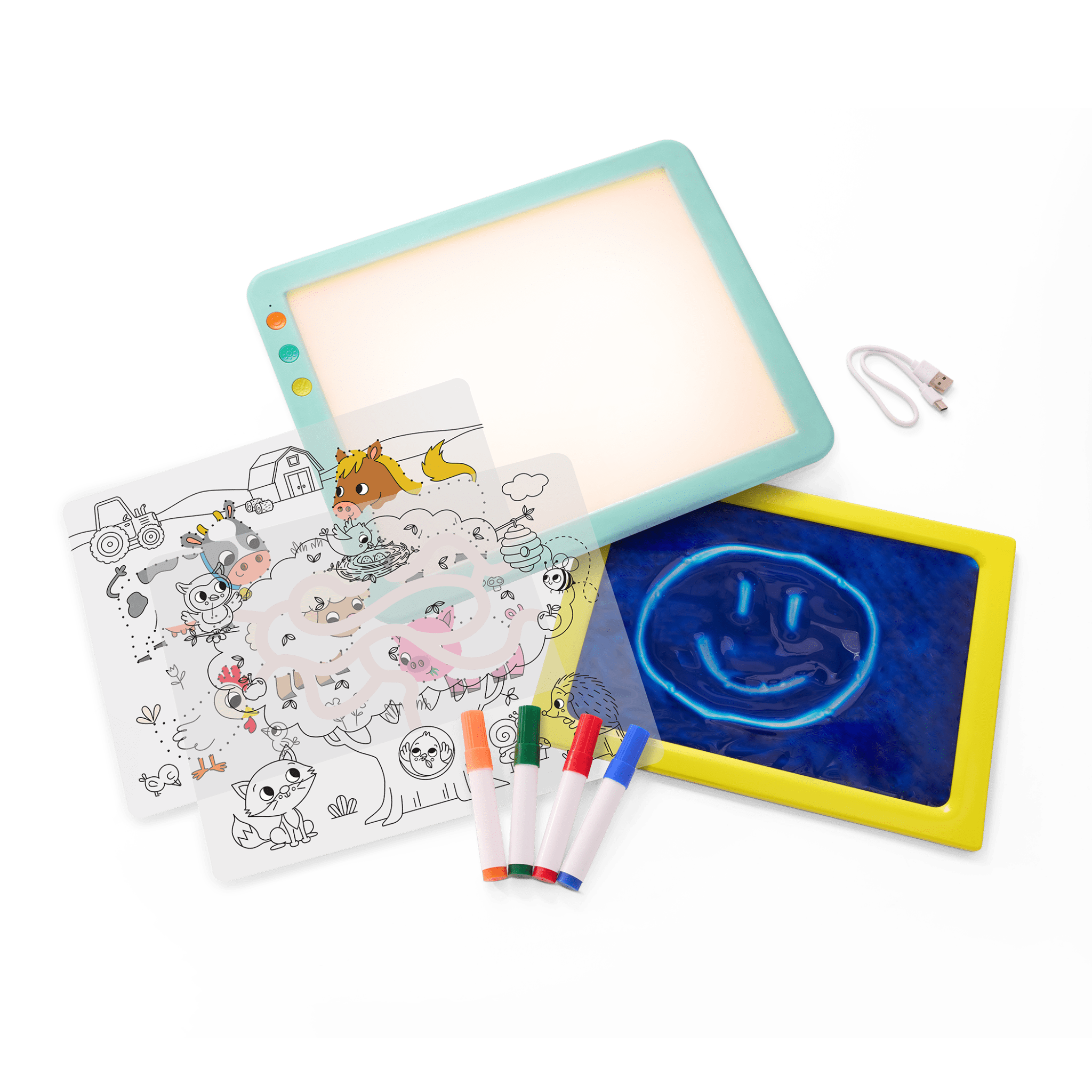 3-in-1 Grab & Glow Lightboard puzzles creativity learning toys for kids