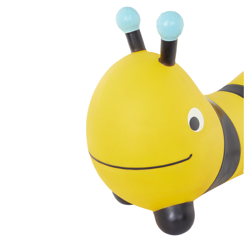 Ride-on bee bouncer with pump.
