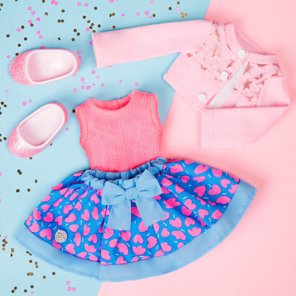 Cardigan outfit for 14-inch doll