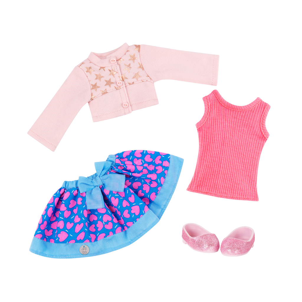 Cardigan outfit for 14-inch doll