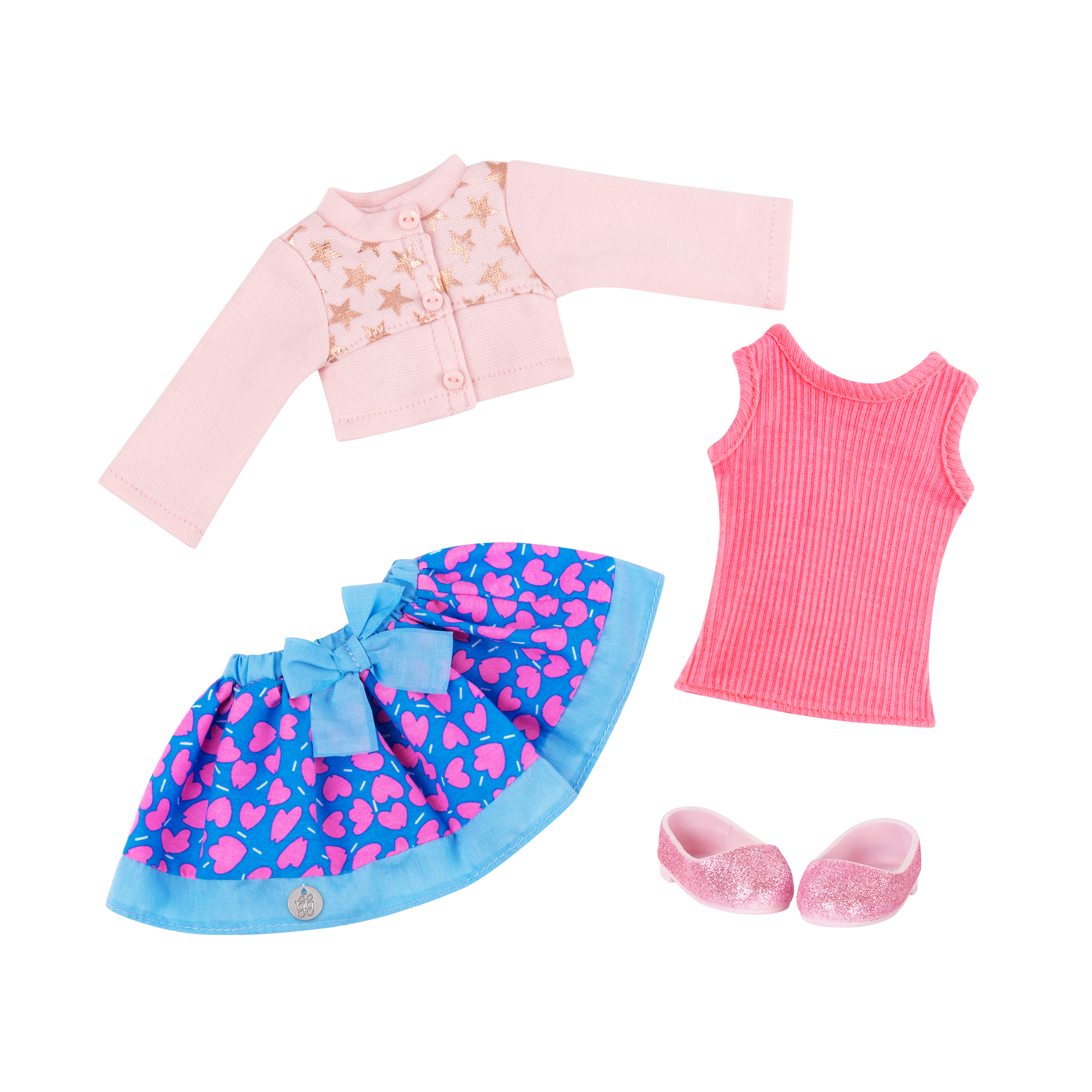 Cardigan outfit for 14-inch doll