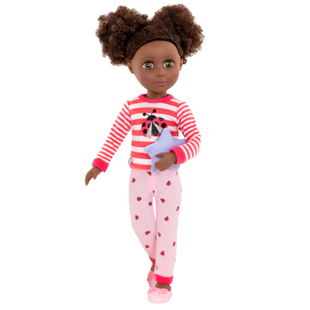 Ladybug pajamas for 14-inch doll