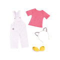 Lace overalls with cat ears for 14-inch doll