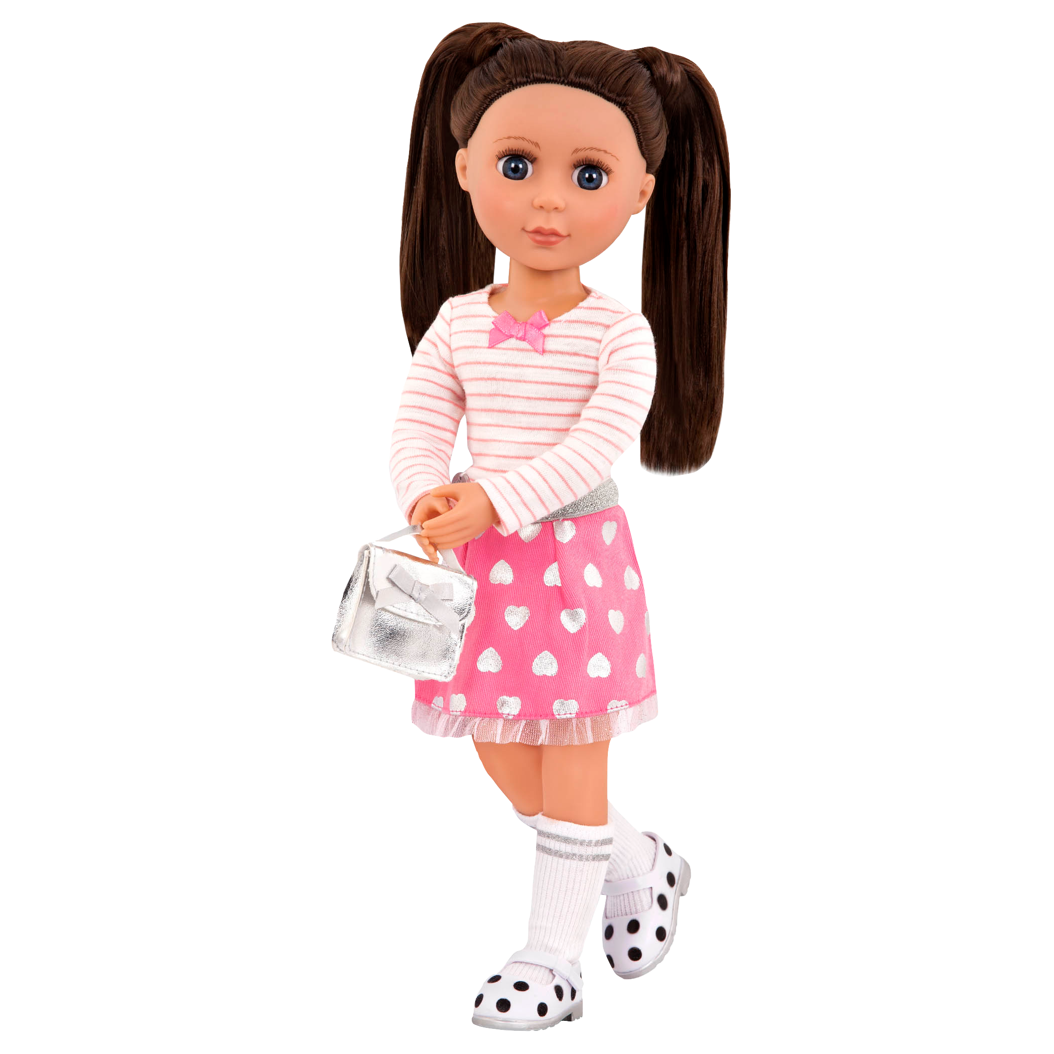 Skirt and top with glitter shoes for 14-inch doll