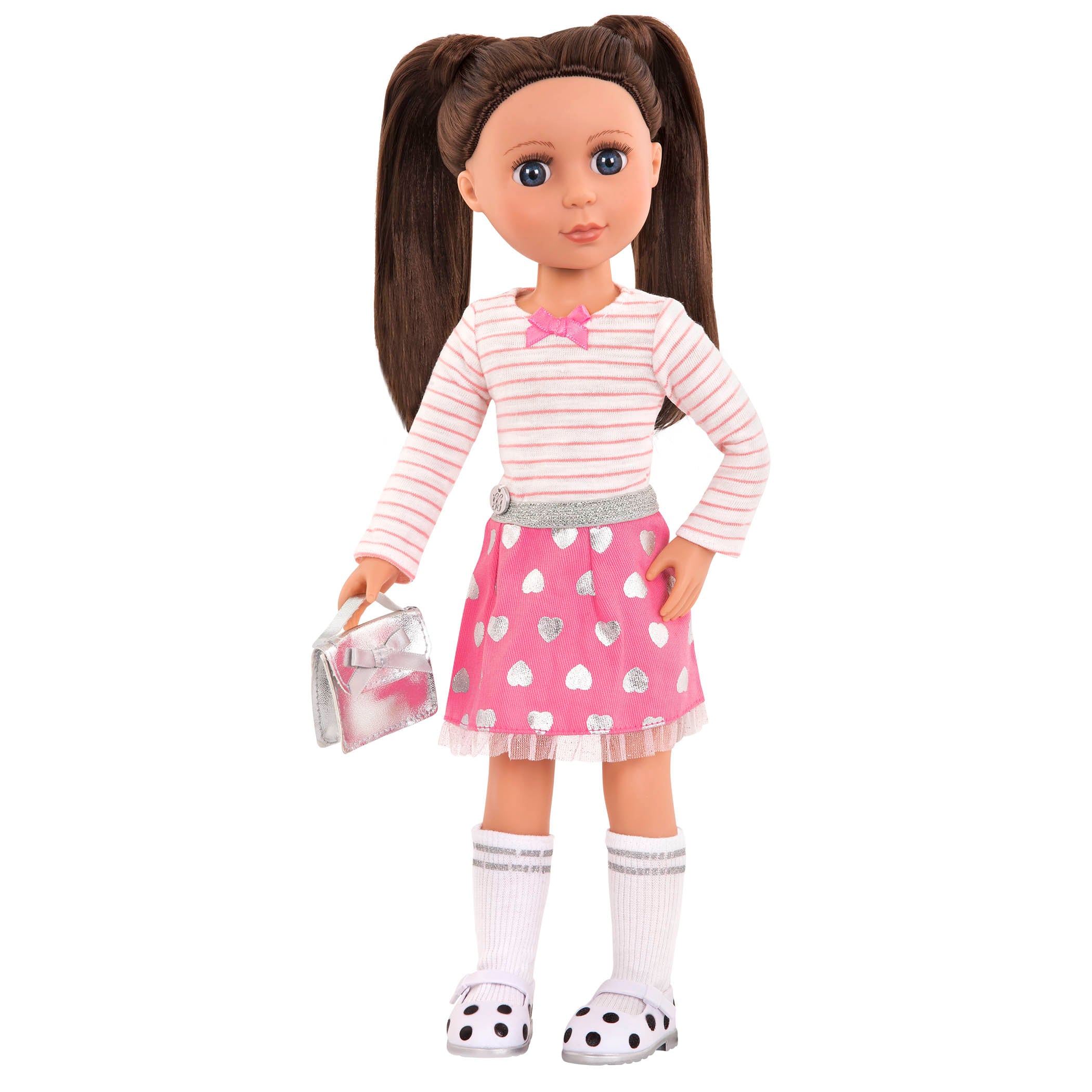 Skirt and top with glitter shoes for 14-inch doll