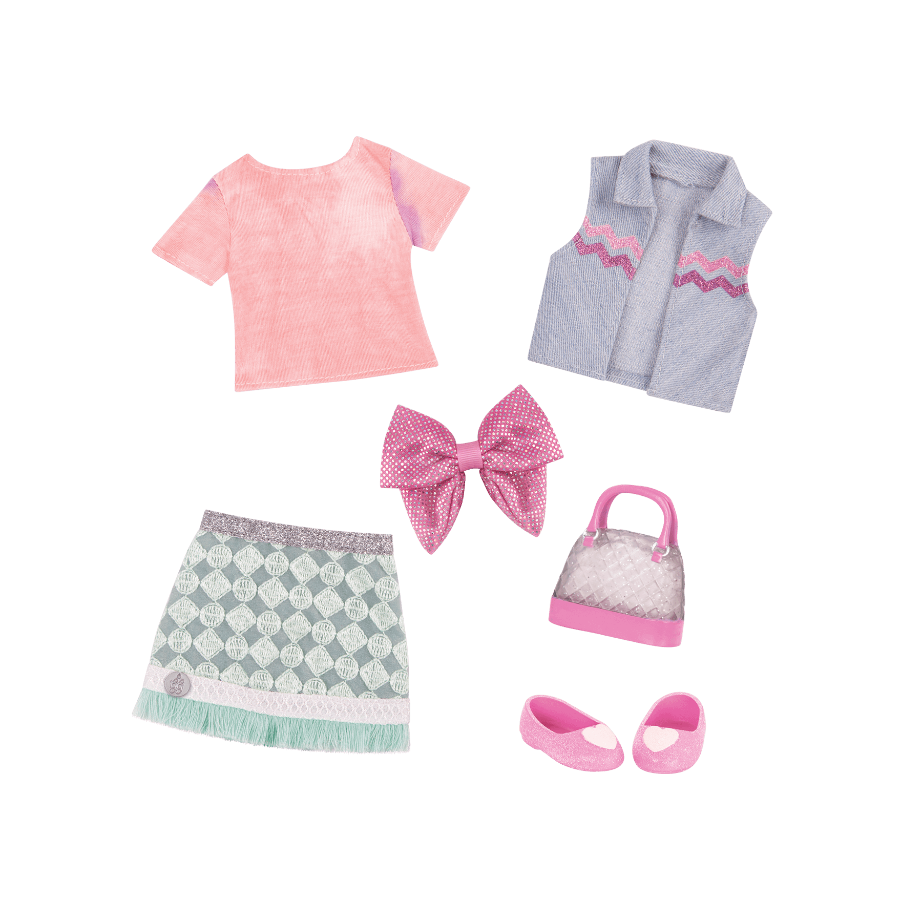 Denim outfit for 14-inch doll