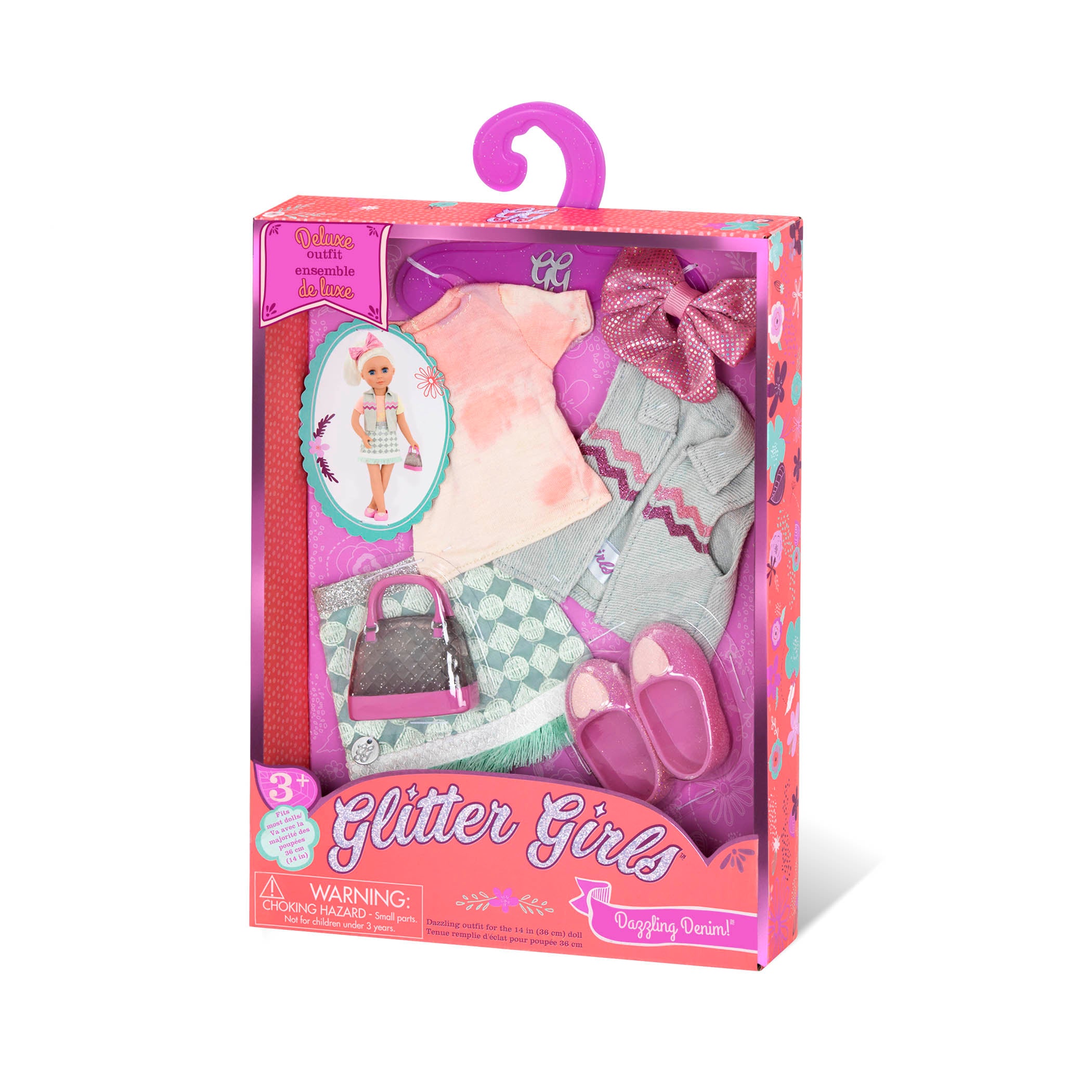 Denim outfit for 14-inch doll