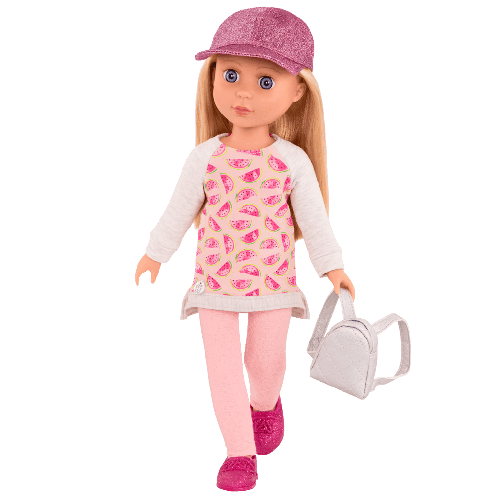 Watermelon tunic for 14-inch doll