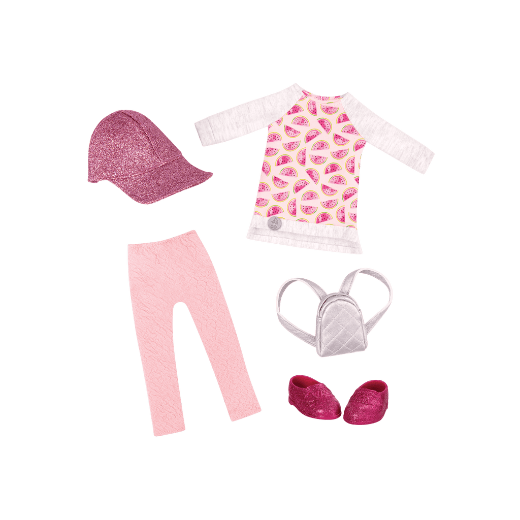 Watermelon tunic for 14-inch doll