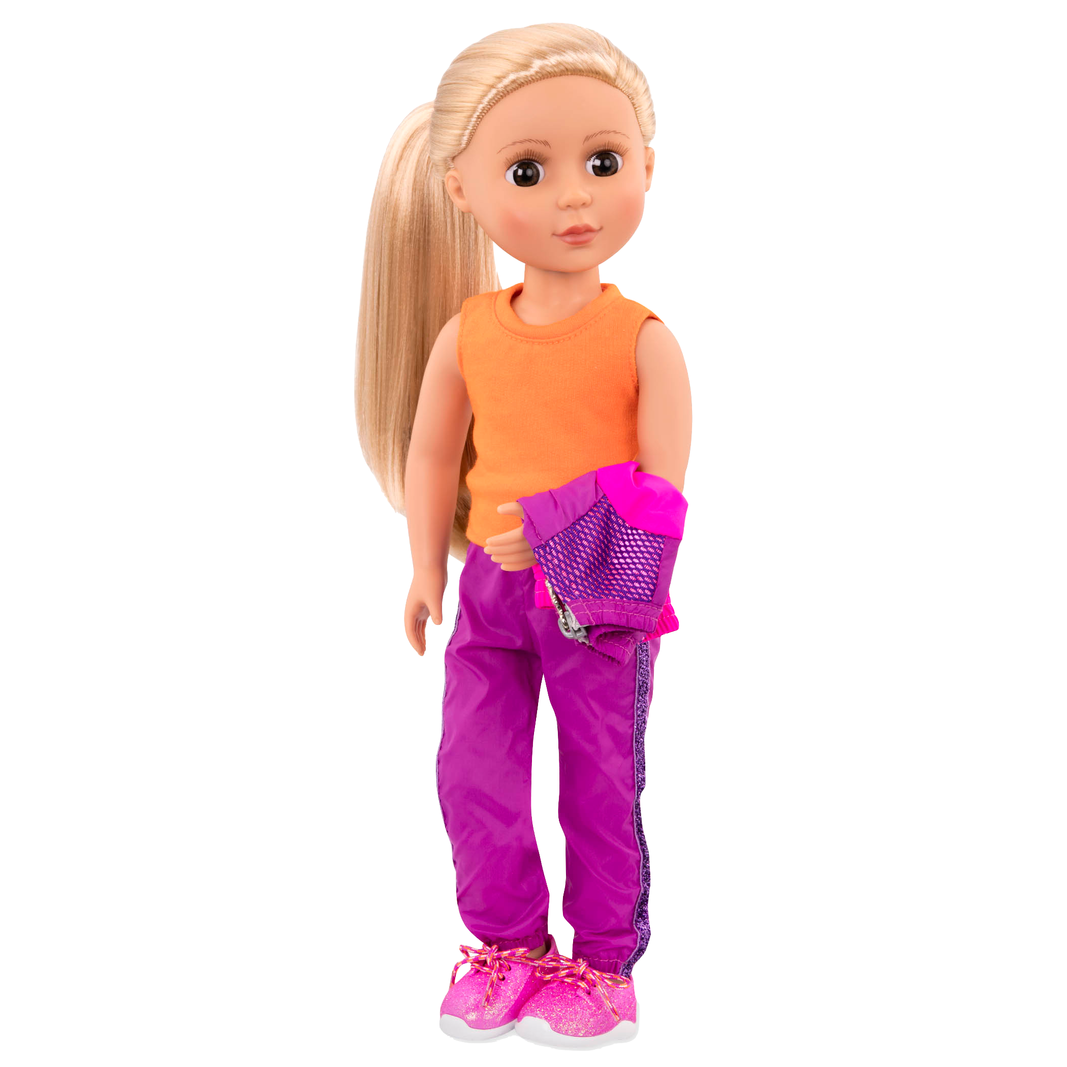 Glitter tracksuit for 14-inch doll