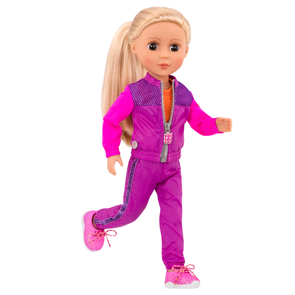 Glitter tracksuit for 14-inch doll