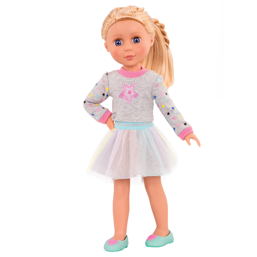 Star sweater for 14-inch doll