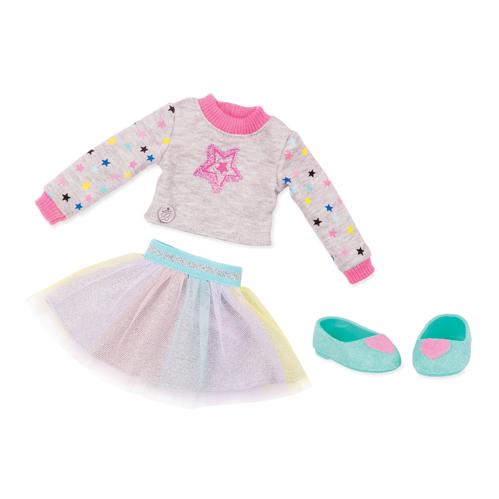 Star sweater for 14-inch doll