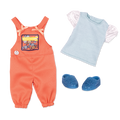 Candy shop overalls for 14-inch doll