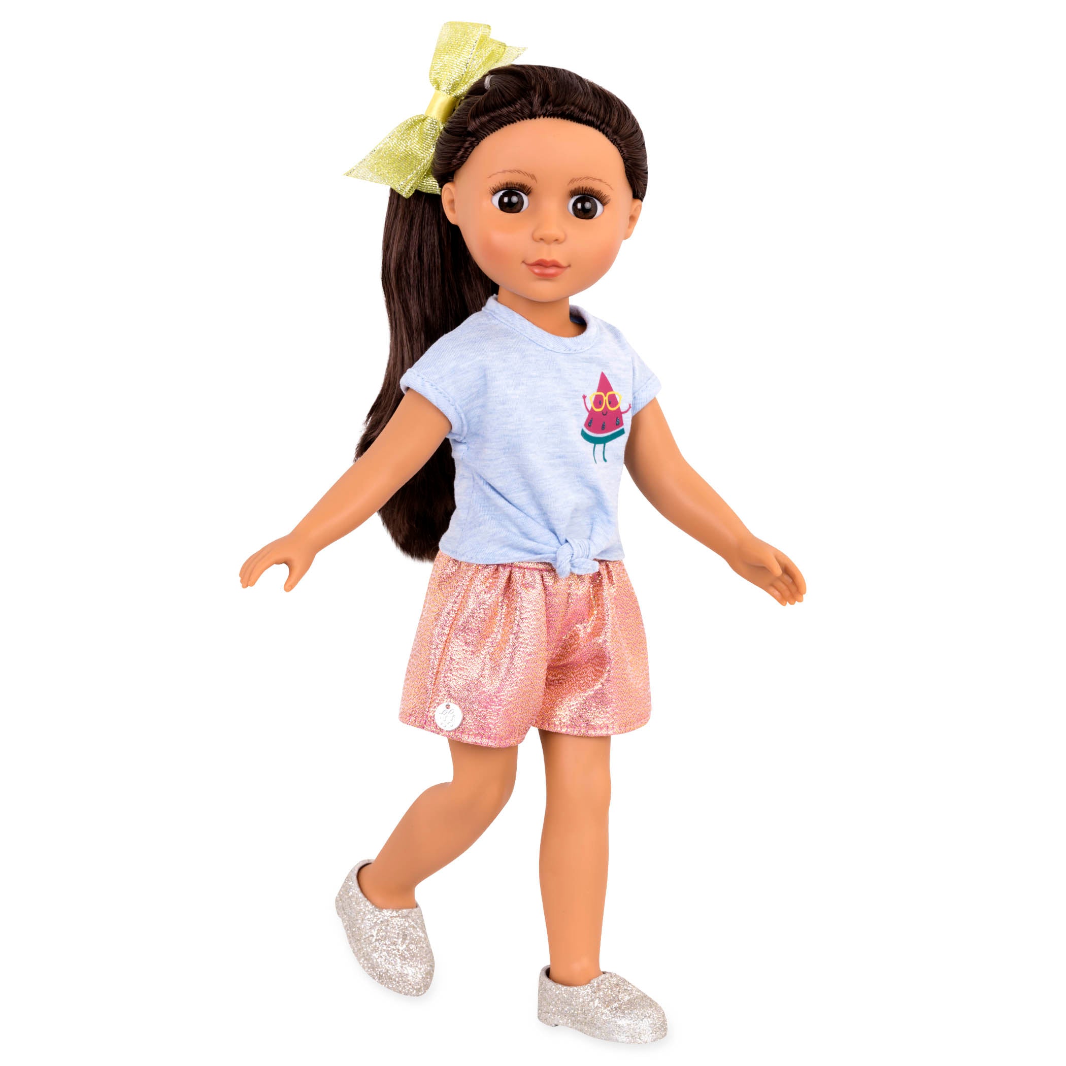Watermelon t-shirt and shorts for 14-inch doll