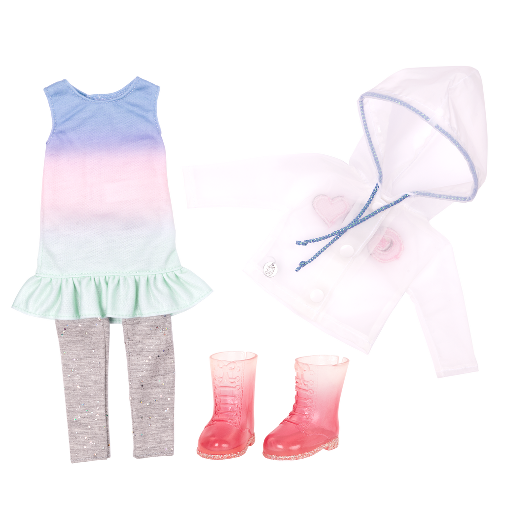 Transparent windbreaker for 14-inch doll